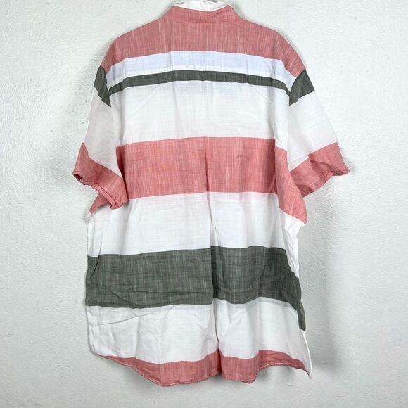 David Jones Cotton Stripe Short Sleeve Button Shirt - Picture 3 of 4